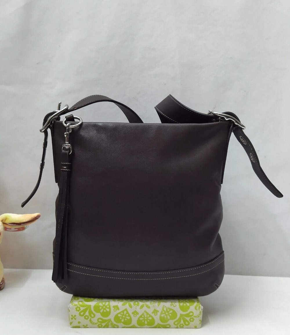 Coach Brown Leather Zipper Closure Crossbody Bag - Vintage